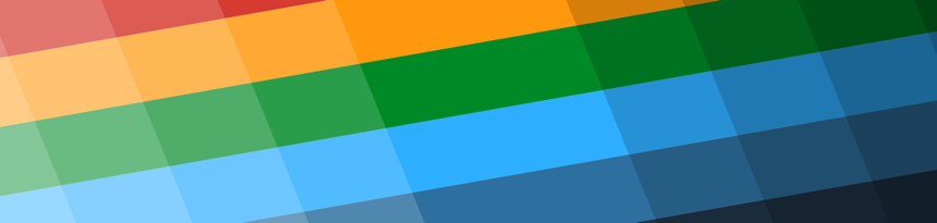 Abstufungen in der Helligkeit der verwendeten Primär-Farben.