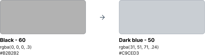 Black - 60 #B2B2B2 wird zu Dark Blue - 50 #C9CED3