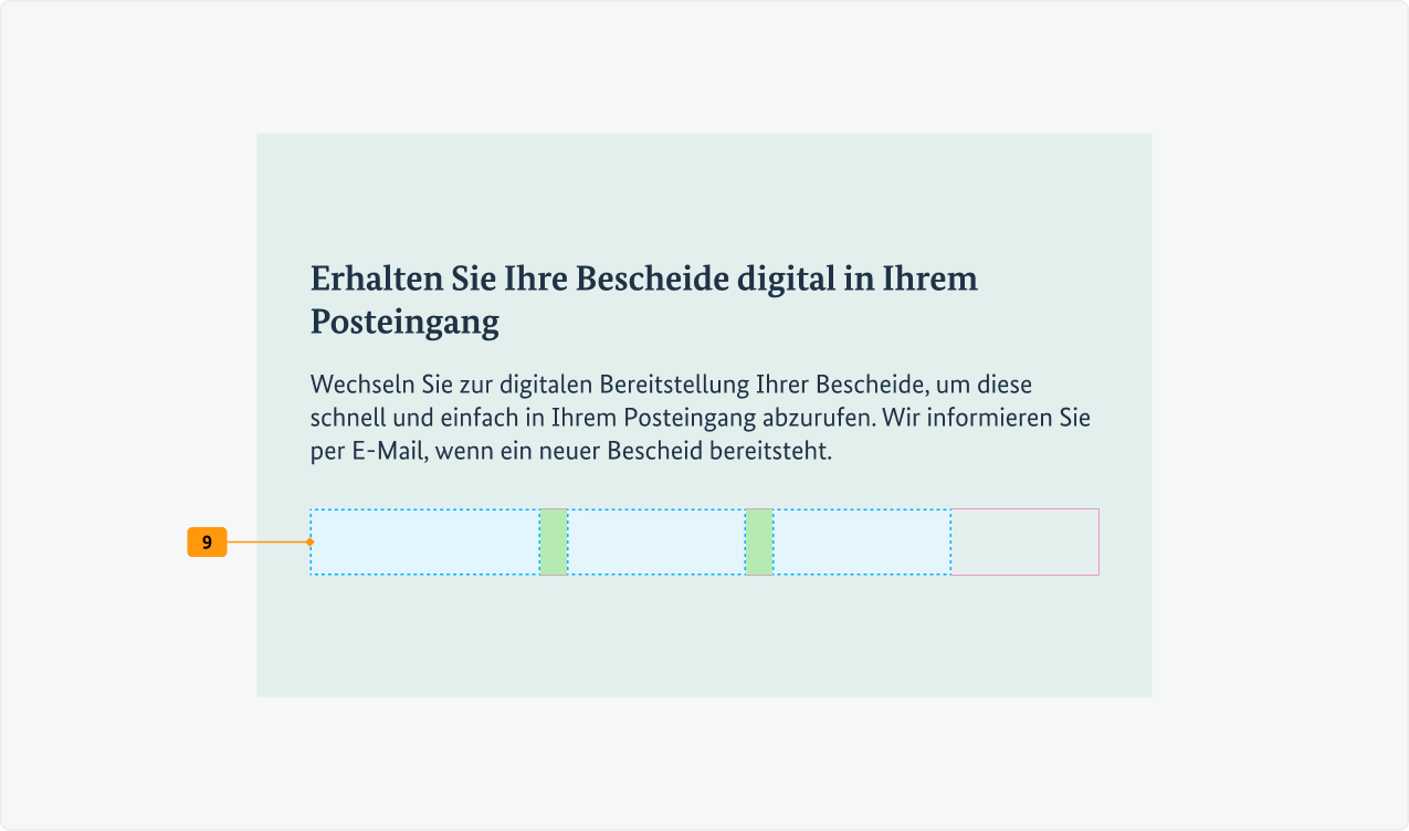 Visualisierung der CSS-Regeln zu Ziffer 9 aus der folgenden Tabelle.