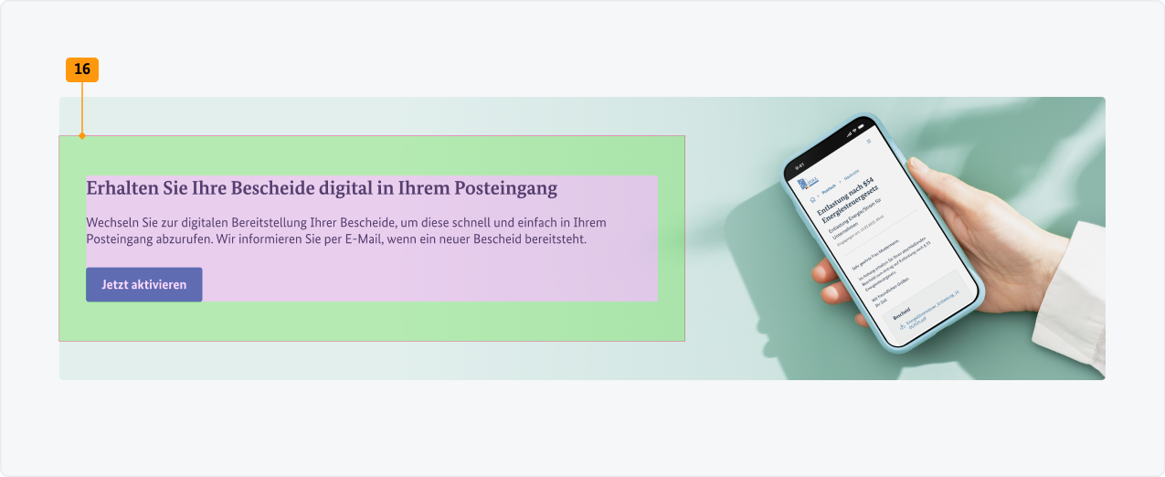 Visualisierung der CSS-Regeln zu Ziffer 16 aus der folgenden Tabelle.
