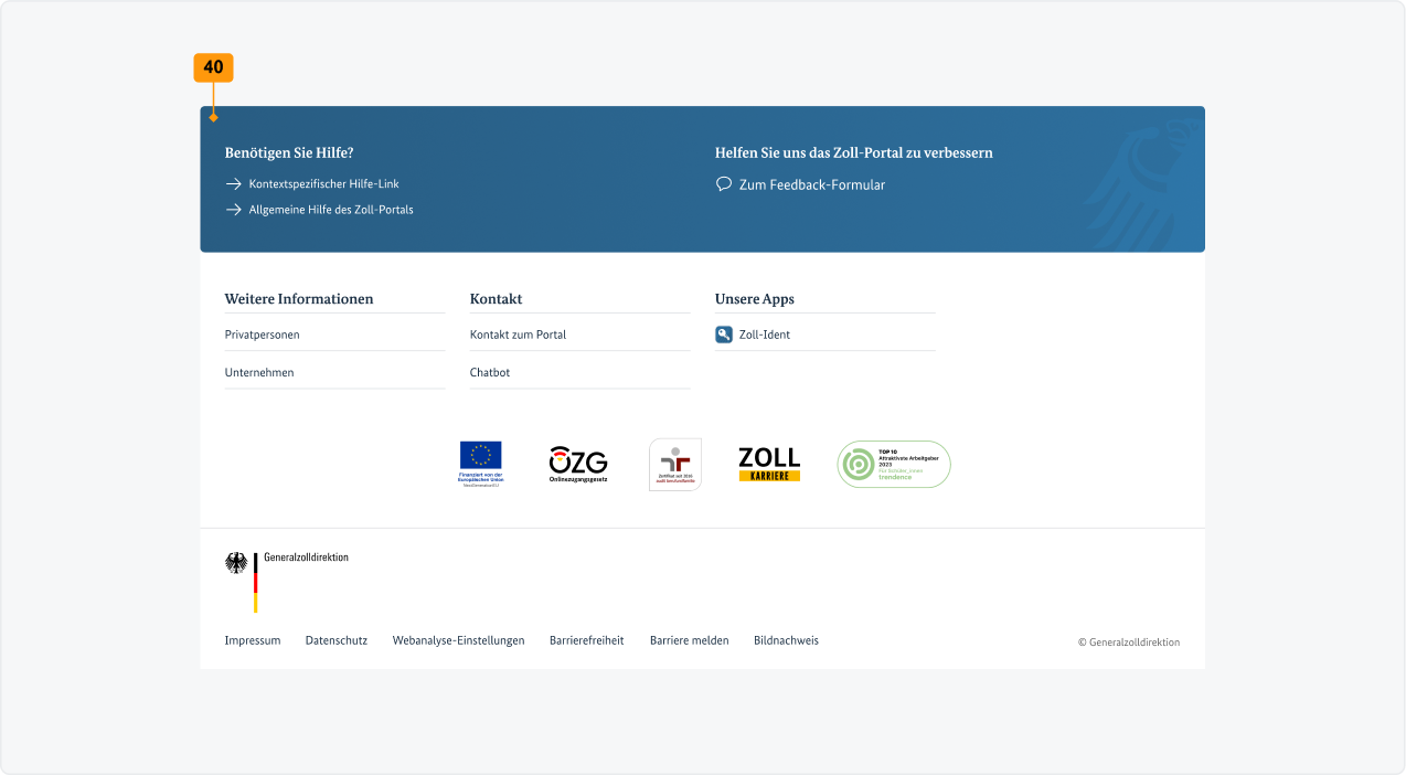 Visualisierung der CSS-Regeln zu Ziffer 40 aus der folgenden Tabelle.