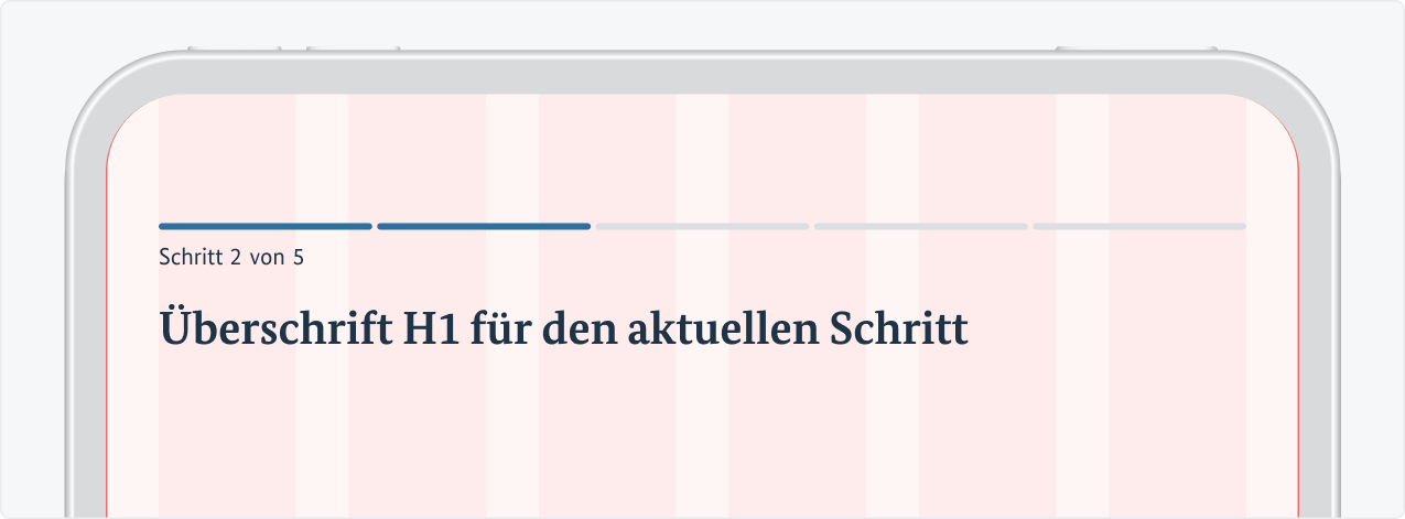 Fortschrittsanzeige auf einem Tablet alleinstehend