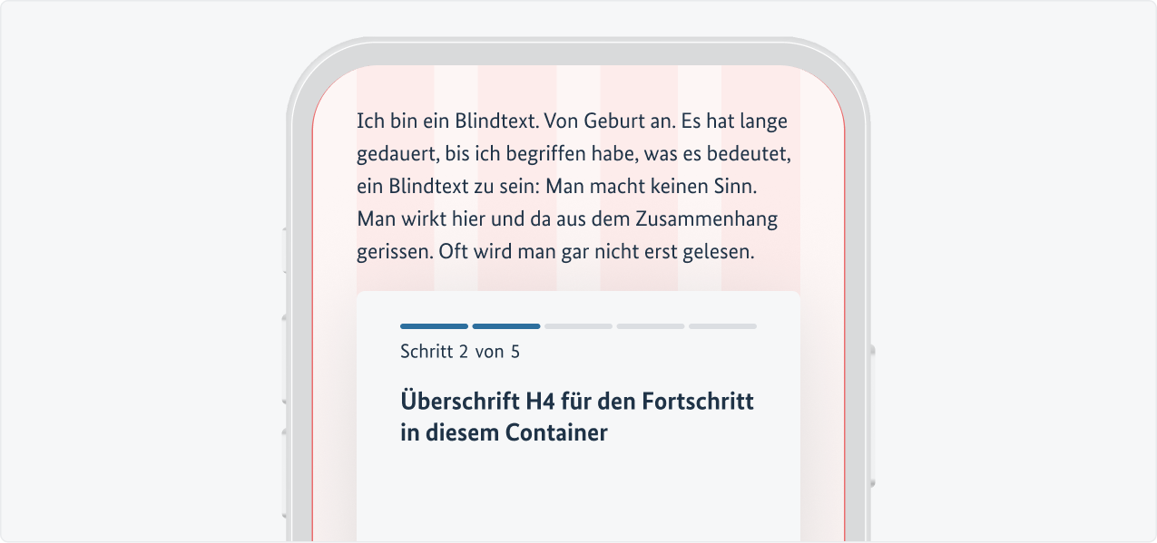 Fortschrittsanzeige auf einem Tablet innerhalb eines Content-Containers
