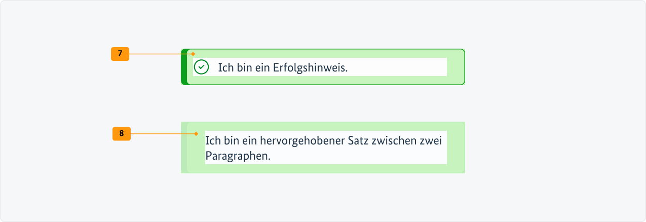 Visualisierung der CSS-Regeln zu Ziffer 7 bis 8 aus der folgenden Tabelle.