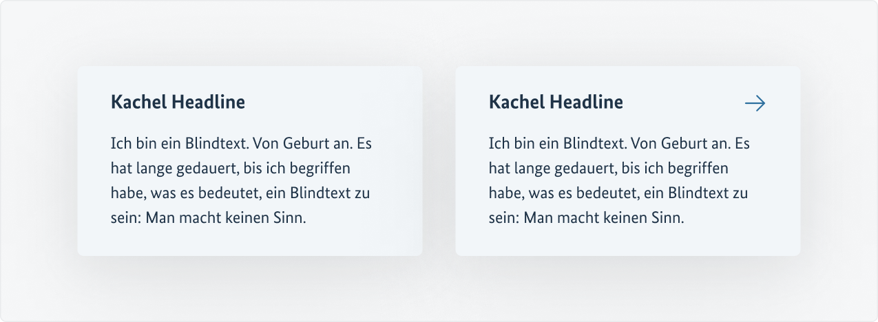 Eine statische und eine editierbare Kachel mit Bleistift-Iconbutton.