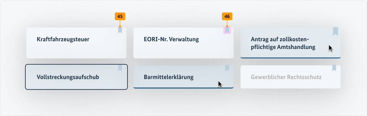 Visualisierung der CSS-Regeln zu Ziffer 45 bis 46 aus der folgenden Tabelle.