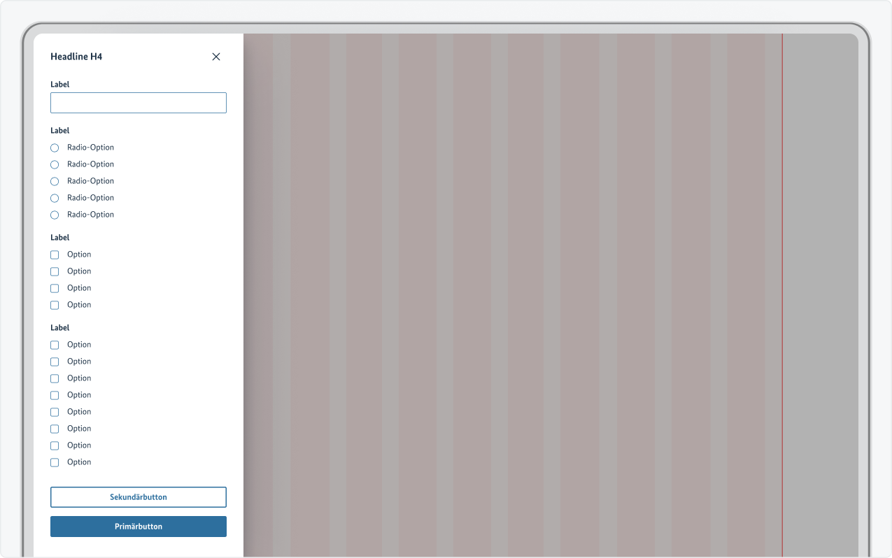 Komponente in voller Höhe sichtbar in Desktop-Größe.