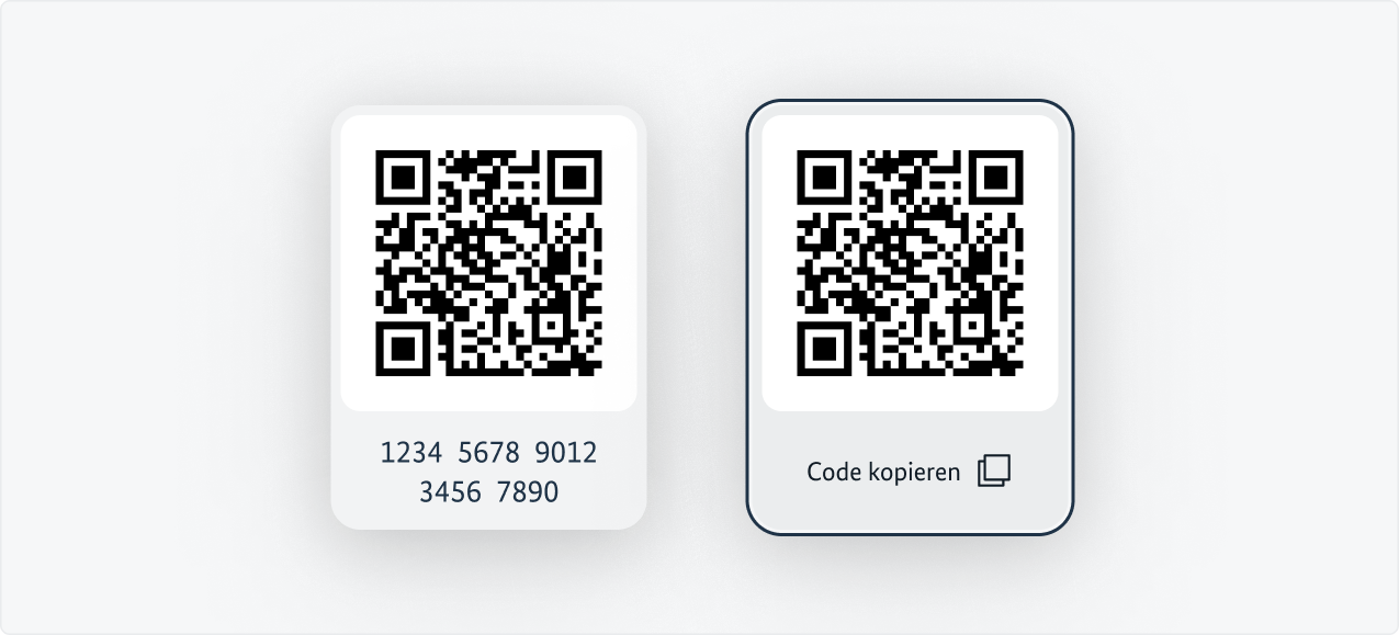 Beispielhafte Darstellung eines mehrzeiligen QR-Codes.