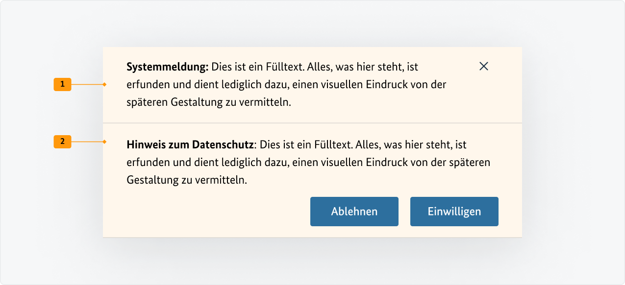 Visualisierung der CSS-Regeln zu Ziffer 1 bis 2 aus der folgenden Tabelle.