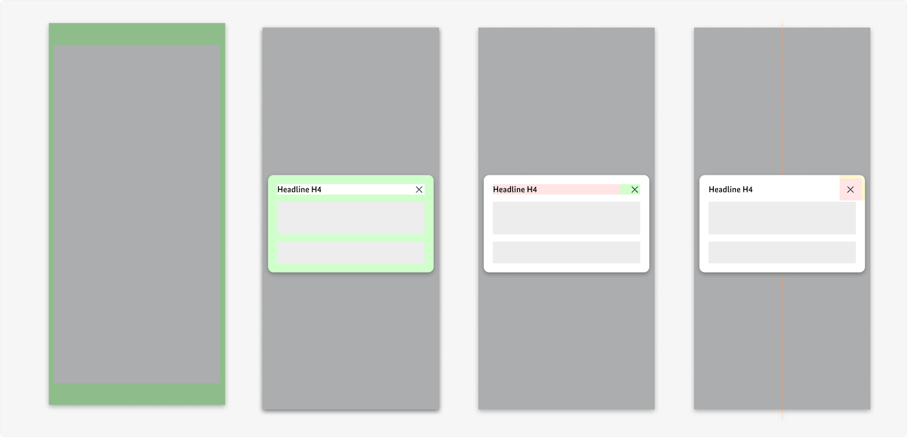 Visualisierung der CSS-Regeln zu Ziffer 1 bis 4 aus der folgenden Tabelle.